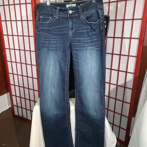 Daytrip lynx slim boot dark wash embellished jeans